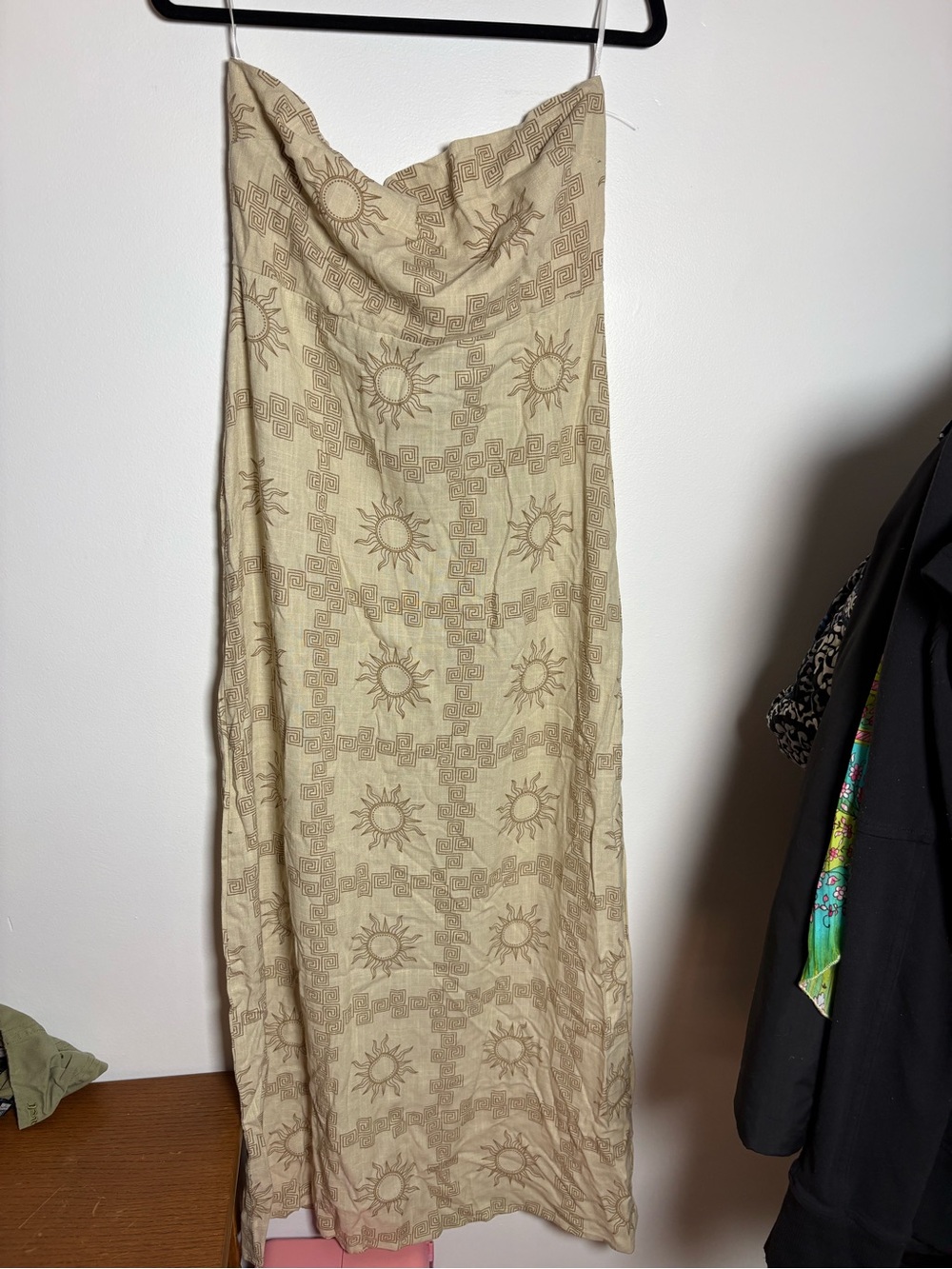 Beige Sun-Print Maxi dress